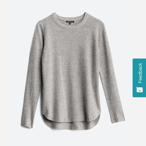 Pink clover grey crew neck sweater